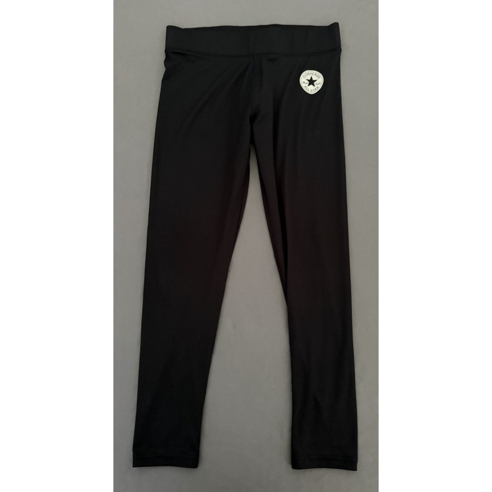 Converse Pants Girls Large Black Activewear Stretch 12-13 Yrs Athletic Logo